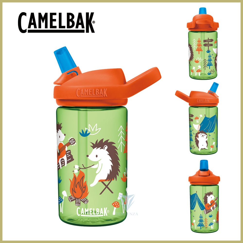 CamelBak 400ml eddy+ kids兒童吸管運動水瓶-露營刺蝟