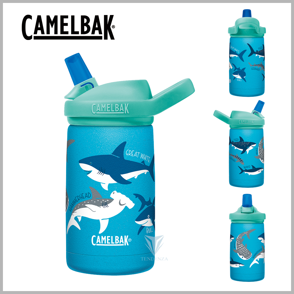 CamelBak 350ml eddy+ kids兒童吸管不鏽鋼保溫瓶(保冰)-可愛鯊魚