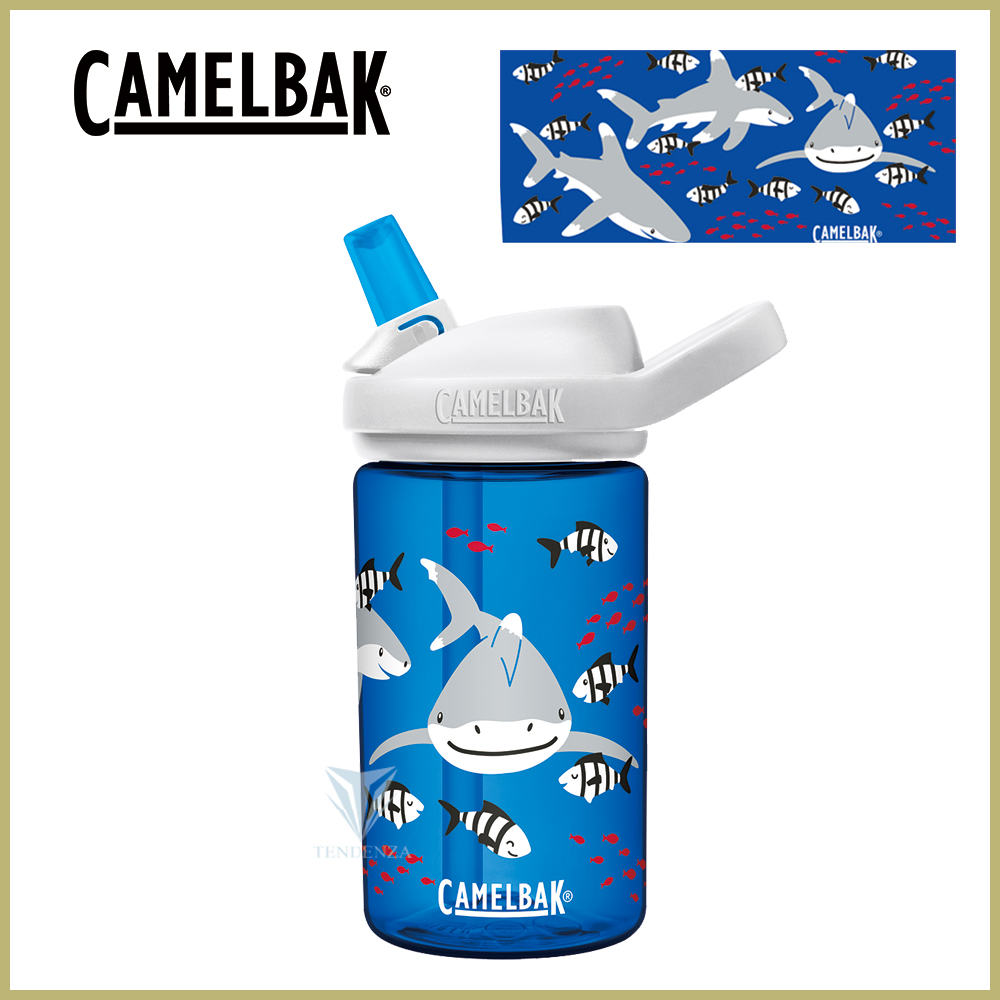 CamelBak 400ml eddy+ kids兒童吸管運動水瓶-鯊魚夥伴