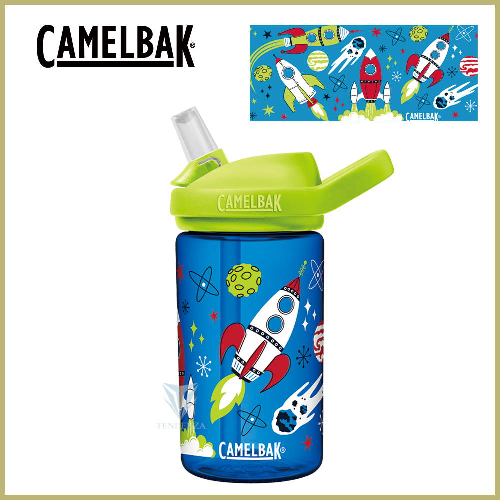 CamelBak 400ml eddy+ kids兒童吸管運動水瓶-飛天火箭