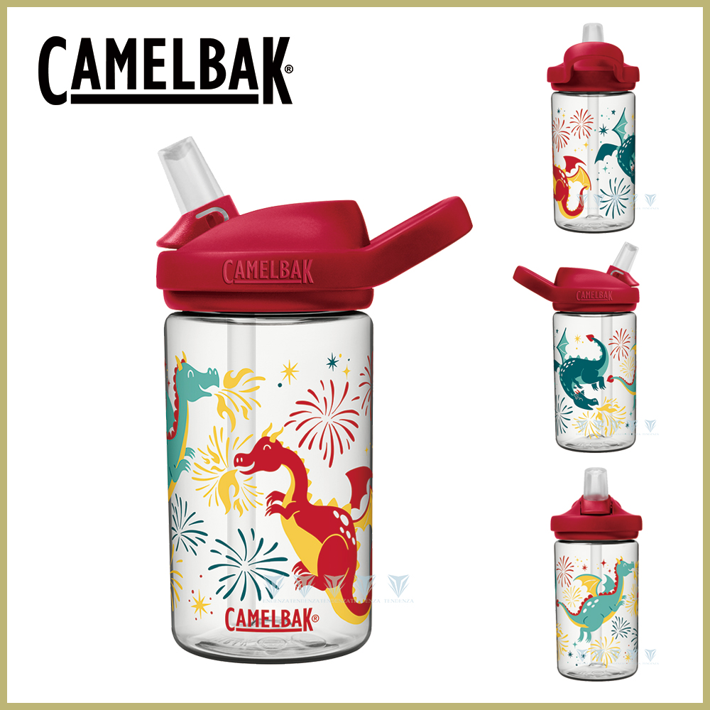 CamelBak 400ml eddy+ kids兒童吸管運動水瓶-慶典飛龍