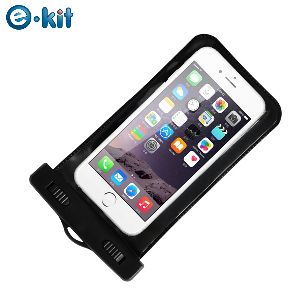 逸奇e-Kit 手機專用防水袋1米保護套-黑色 SJ-P068_BK (附魔鬼氈臂帶)