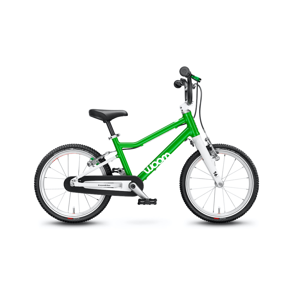 woom｜woom3 兒童自行車-綠/16吋/兒童手煞/護鏈罩