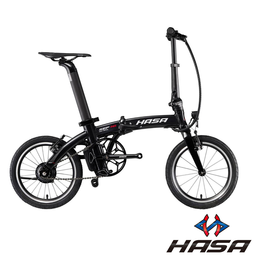 【HASA赫速】SEF16 16吋單速5段電動輔助碳纖前叉摺疊自行車-4色