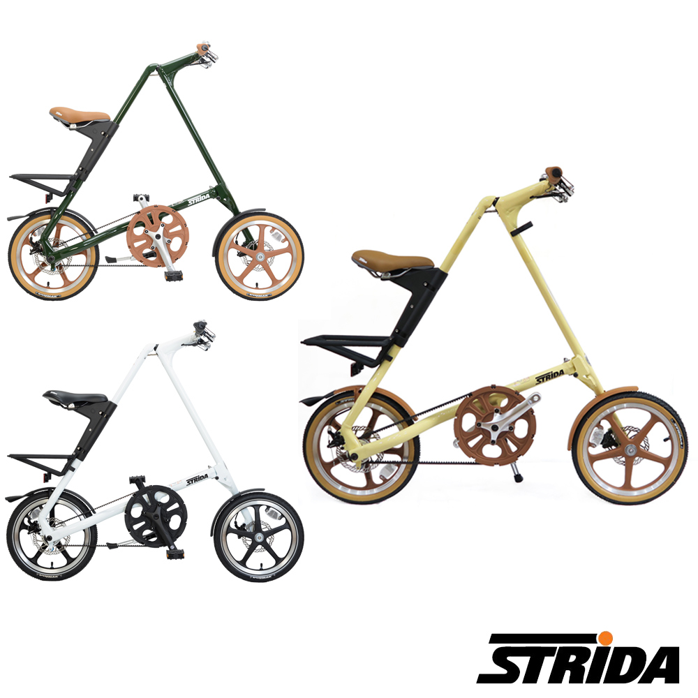 英國STRiDA速立達 16吋LT版 單速碟剎/皮帶傳動/折疊後可推行/三角形單車