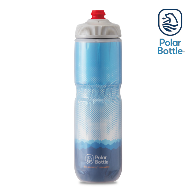 Polar Bottle 24oz 雙層保冷噴射水壺 Ridge 藍-銀