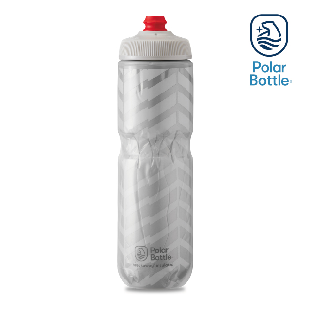Polar Bottle 24oz 雙層保冷噴射水壺 BOLT 白-銀