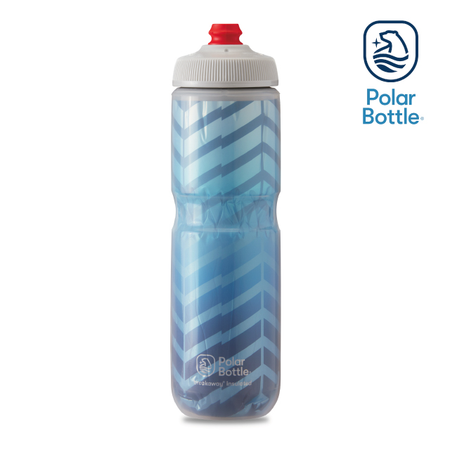 Polar Bottle 24oz 雙層保冷噴射水壺 BOLT 藍-銀