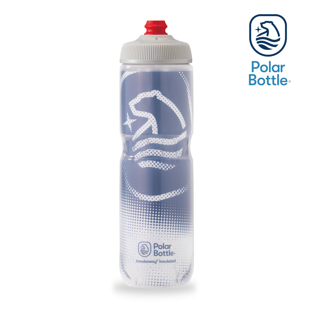 Polar Bottle 24oz 雙層保冷噴射水壺 BIG BEAR 海軍藍-白