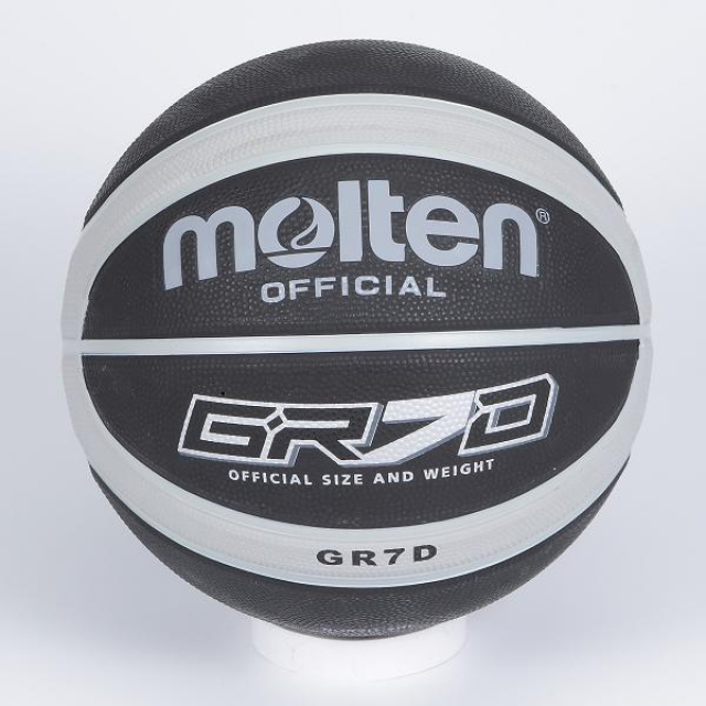 Molten 12貼片深溝7號橡膠籃球(黑/灰)B3