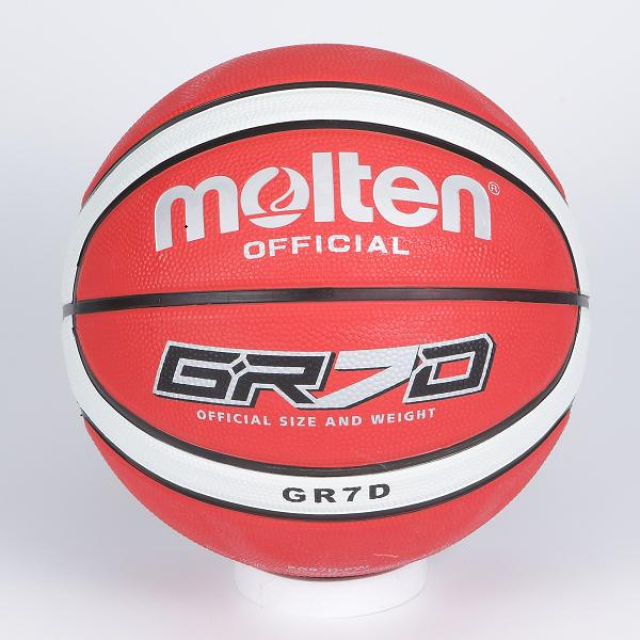Molten 12貼片深溝7號橡膠籃球(紅/白)B6