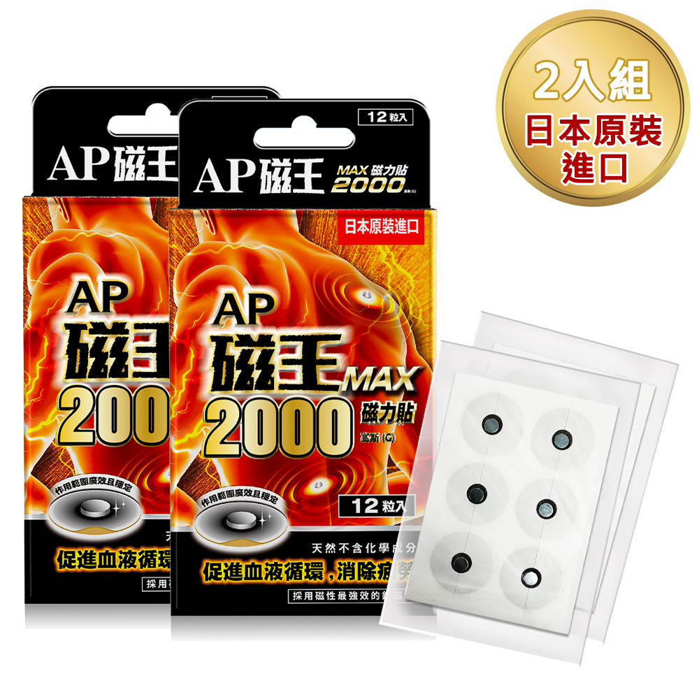 AP 磁王磁力貼 2000MAX(12粒/盒)【2入組】