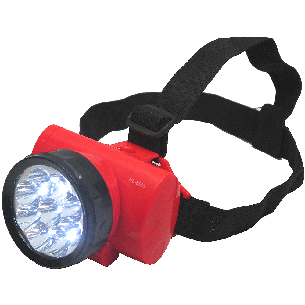 充電式優質頭戴9LED超白光2段高亮度頭燈桌燈工作燈(HL-6599)