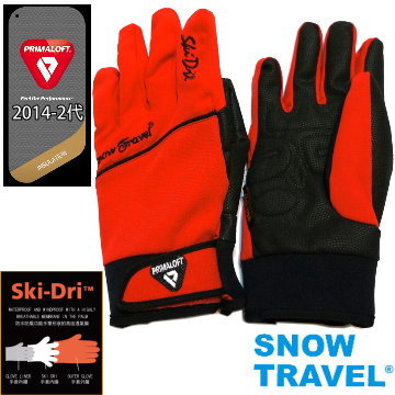 [snow travel軍用primaloft-gold+特戰SKI-DRI防水保暖合身型手套AR-67/紅色/日韓限量版
