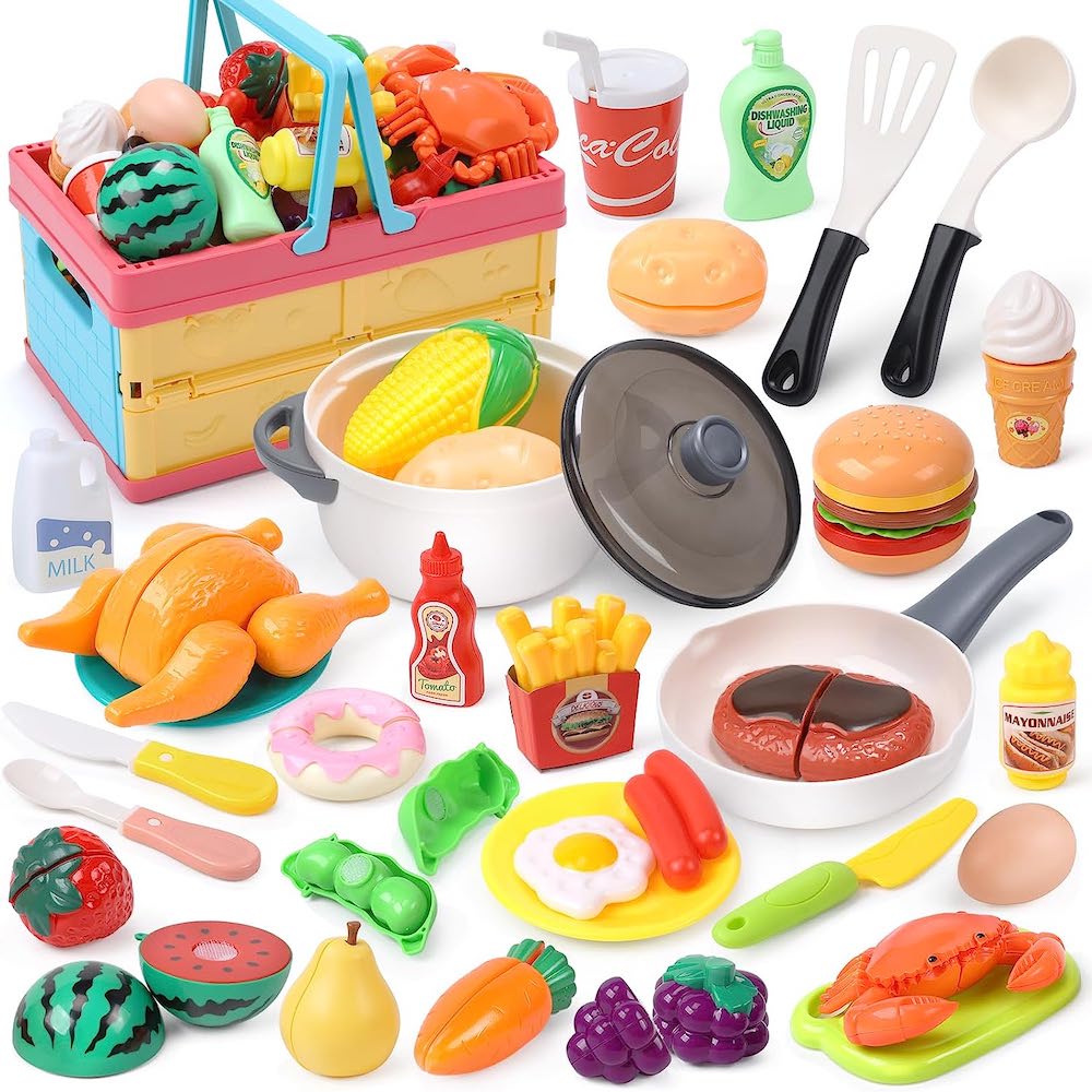 【CuteStone】 兒童趣味購物提籃與切切樂27件套裝玩具