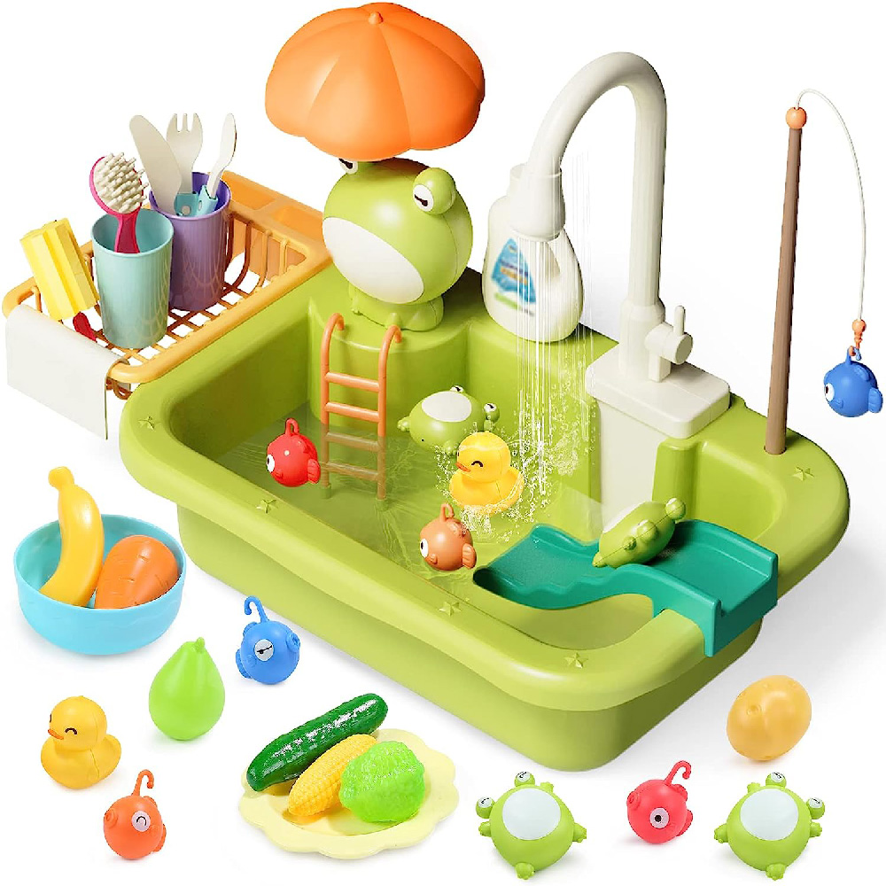 CUTE STONE兒童趣味釣魚與洗碗機2合1套裝玩具