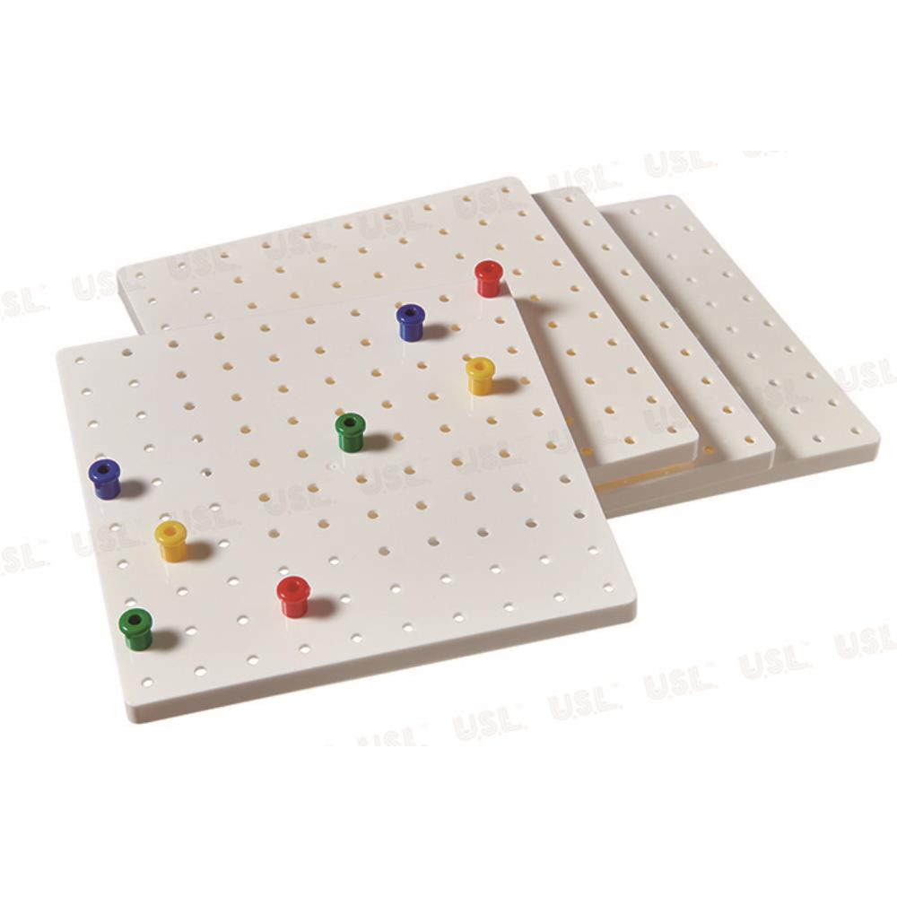 【USL台製積木教具/玩具】形狀空間變化-洞洞板+小彩釘(5色,1005pcs) C7020A01