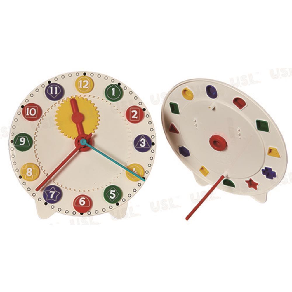 【USL台製積木教具/玩具】時間邏輯-齒輪智慧鐘 B1002C01 (彩盒)