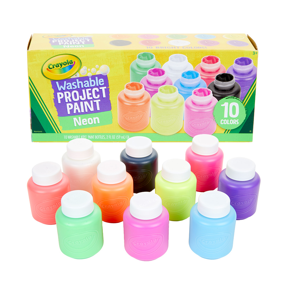 美國繪兒樂Crayola 可水洗兒童顏料2盎司10色_亮霓虹
