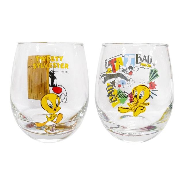 【日本正版】傻大貓與崔弟 3D玻璃杯 350ml 日本製 透明水杯 玻璃杯 268369 268376