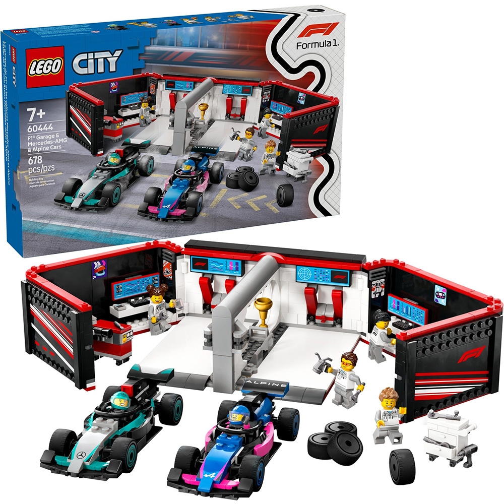 樂高積木LEGO 60444 202501 城市系列 - F1® 車庫和 Mercedes-AMG 與 Alpine 汽車