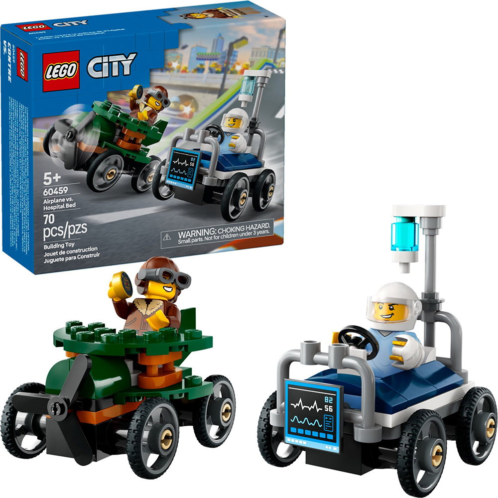 樂高積木LEGO 60459 202501 城市系列 - 飛機vs.病床賽車套裝