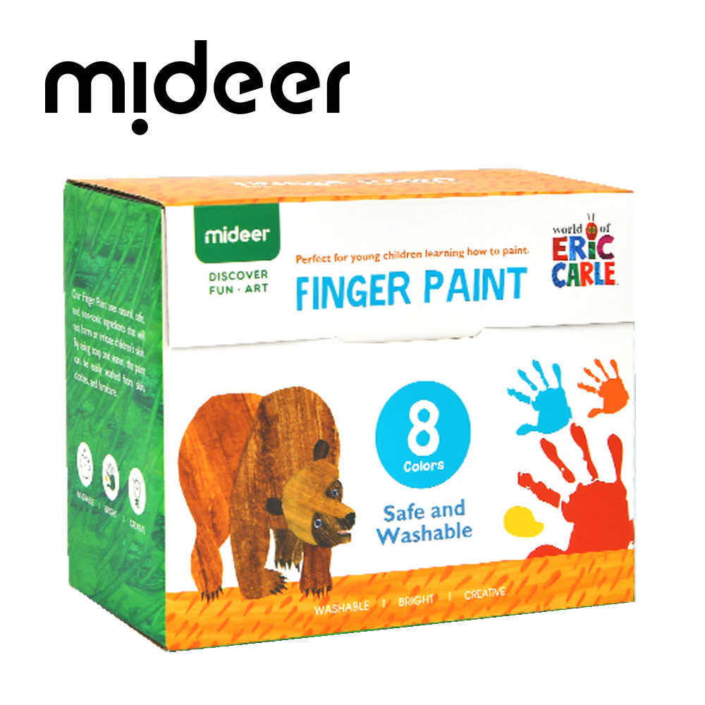 MiDeer 可水洗手指顏料組(8色)