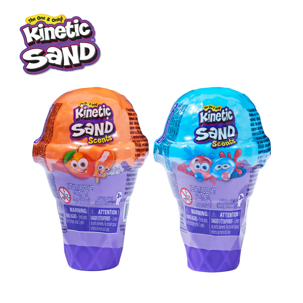 【瑞典Kinetic Sand】動力沙冰淇淋驚喜2入組(泡泡糖+橘色冰棒)