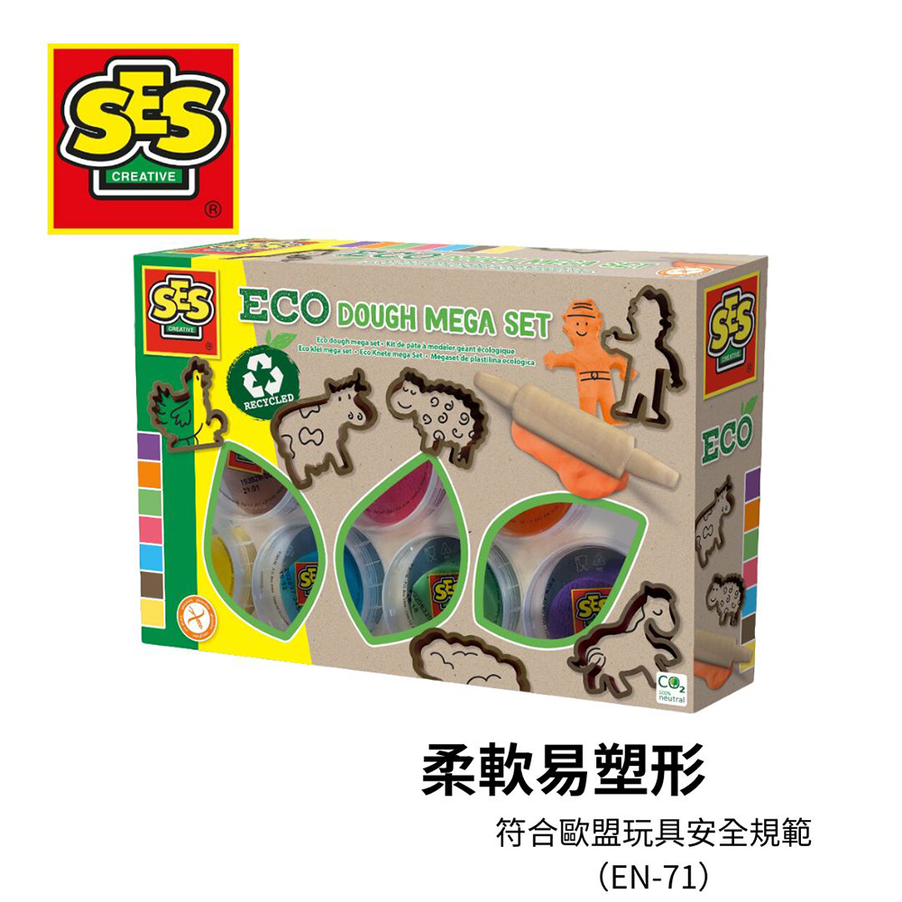 荷蘭SES 幼兒DIY系列 環保創意黏土7色-24919