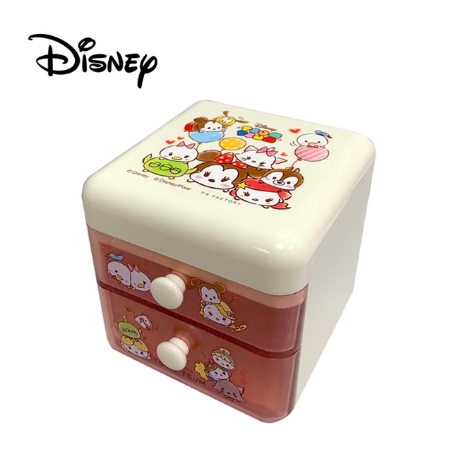 【日本正版】TSUM TSUM 二抽 塑膠收納盒 抽屜盒 置物盒 桌面收納 迪士尼 Disney - 082421