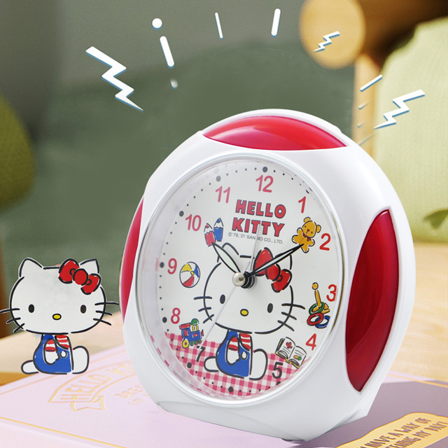 Hello Kitty凱蒂貓格子風音樂貪睡鬧鐘 JM-4960KT
