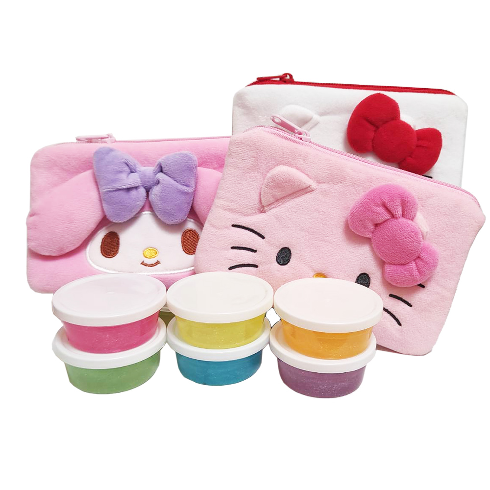 日本Hello Kitty 置物盒水晶泥組含收納包
