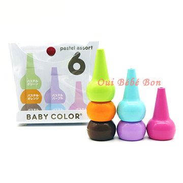 日本Baby Color 兒童安全蠟筆(Pastel 6 色)