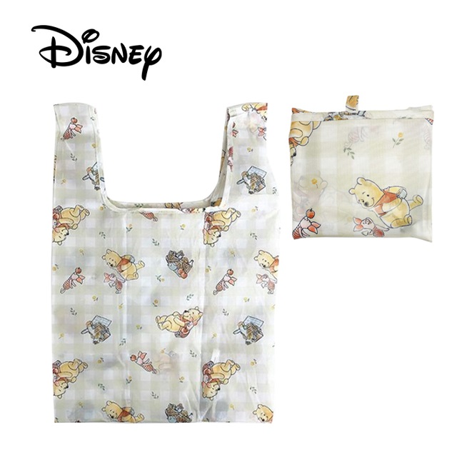 【日本正版】小熊維尼 摺疊 購物袋 環保袋 手提袋 防潑水 Winnie 迪士尼 Disney - 366296