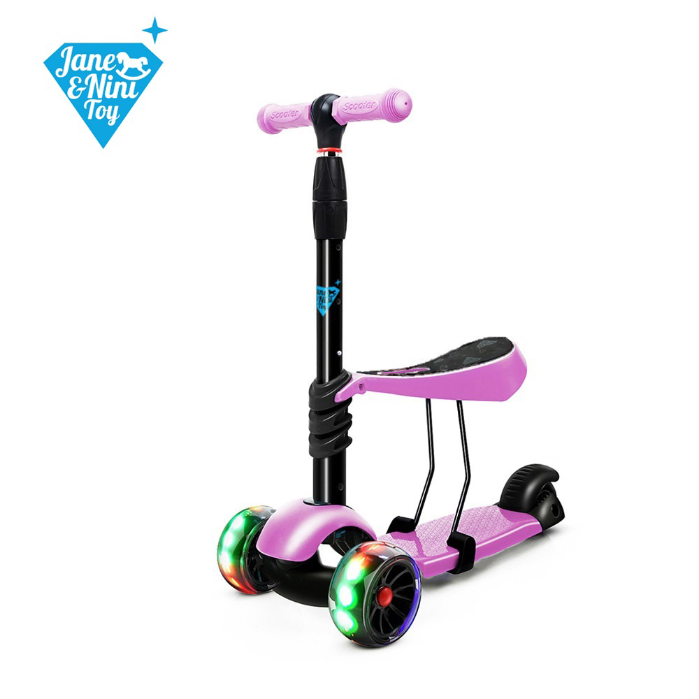 【JN.Toy】2合1兒童滑板車(粉紫)