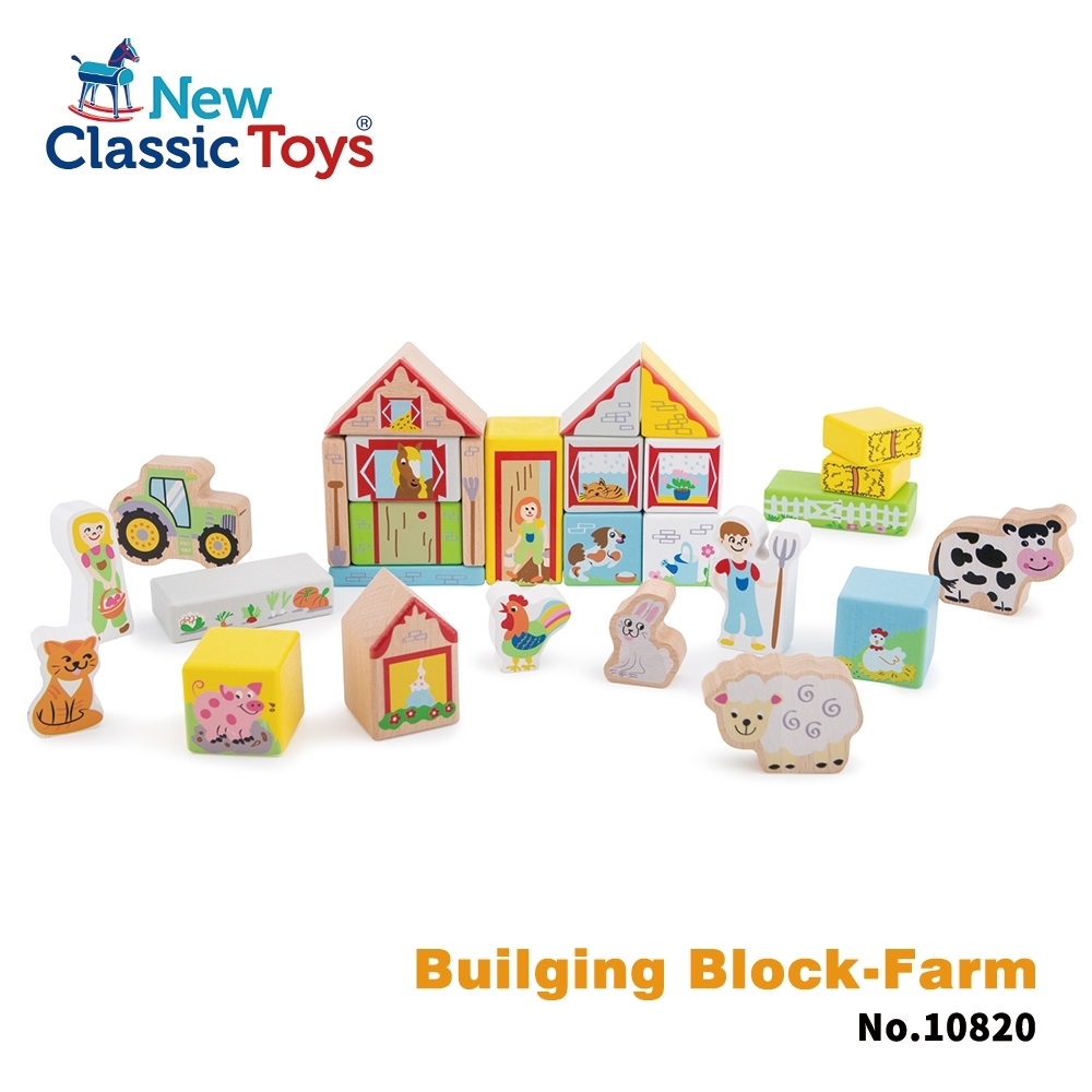 【荷蘭 New Classic Toys】寶寶積木農場疊疊樂(28件組) 10820
