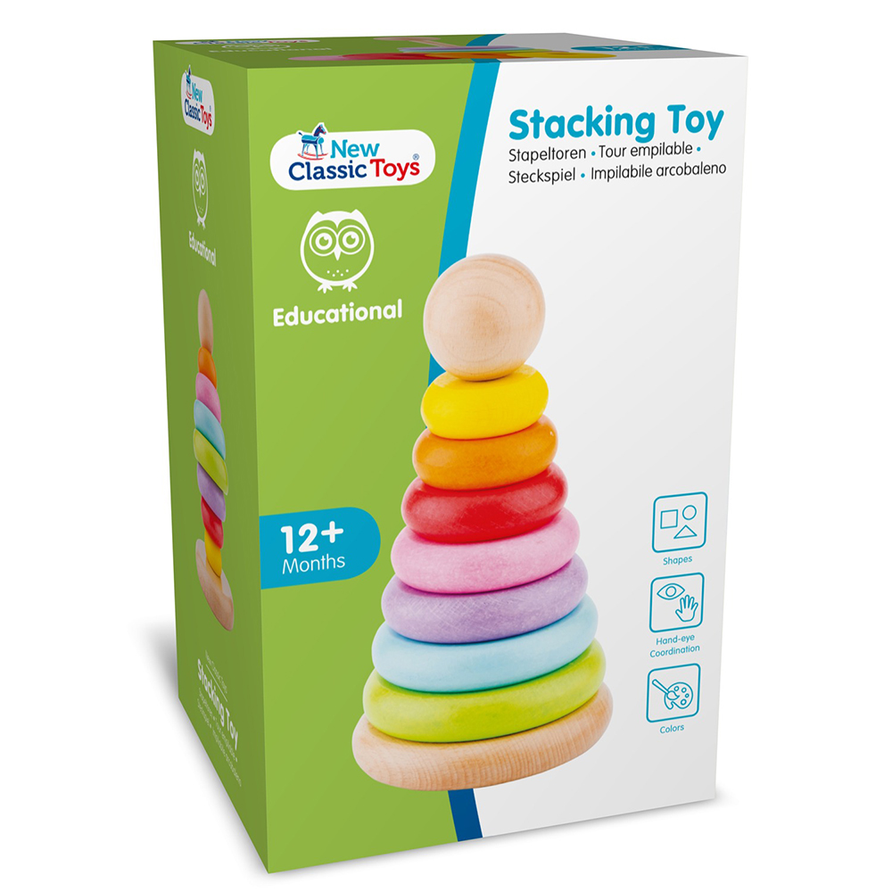 《 荷蘭 New Classic Toys 》幼幼彩色幾何疊疊樂10501
