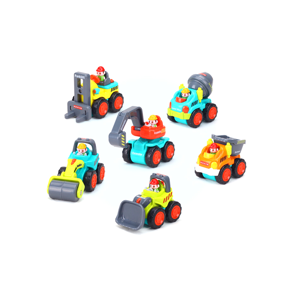 【HOLA】匯樂迷你口袋慣性工程車超值6款盒裝組 / 模型兒童玩具車