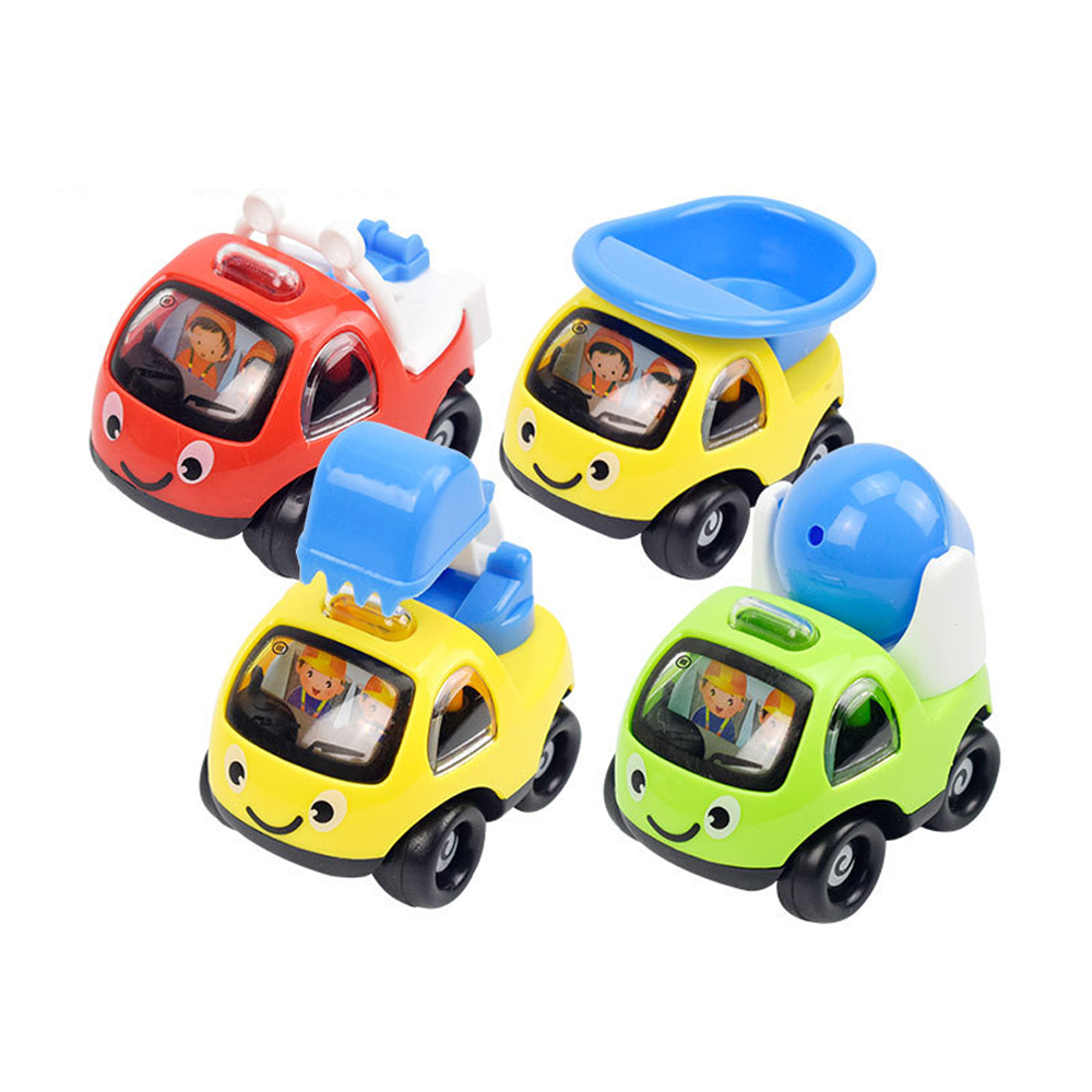 【Mesenfants】(4入)兒童卡通迴力車寶寶工程車玩具車