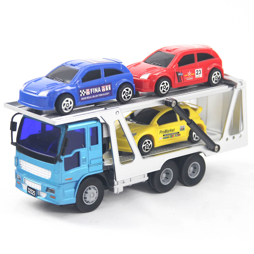 寶盟 模擬磨輪動力車系列-拖車加三臺跑車組合