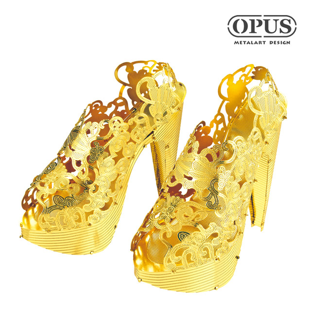 【OPUS東齊金工】3D立體金屬拼圖 DIY女鞋模型益智玩具(J12203高跟鞋)