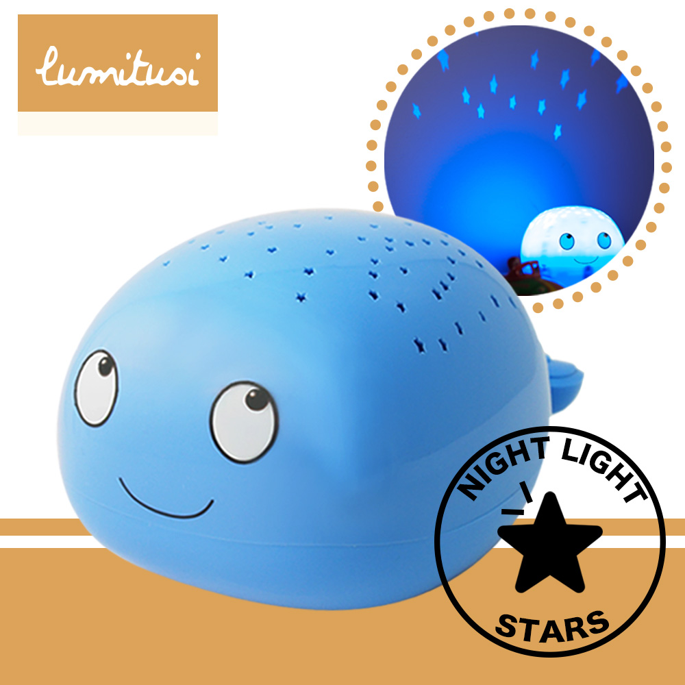 Lumitusi -星星鯨魚 LED 音樂星星投射夜燈