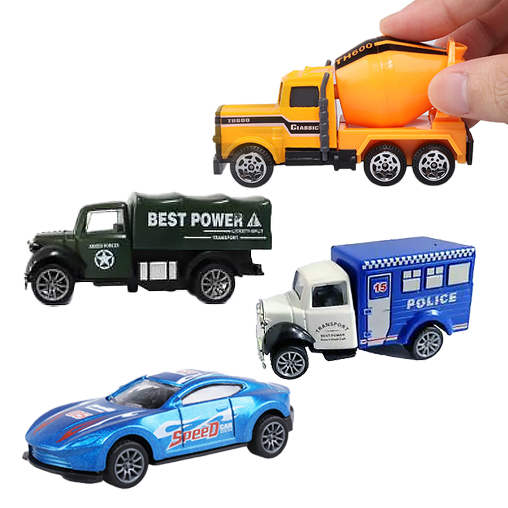 【1盒5入】玩具汽車模型 合金小汽車(警車.賽車.工程車.軍事車)