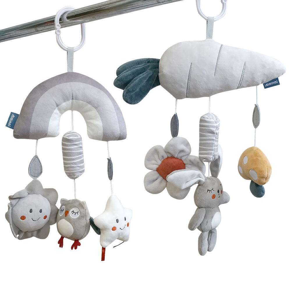 【Mesenfants】寶寶安撫玩具 動物風鈴掛吊玩具 推車掛鈴