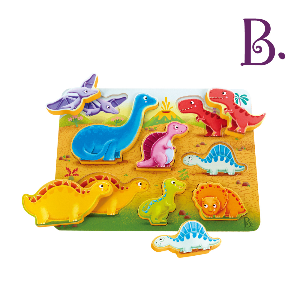 B.Toys 尋找打卡點-恐龍厚片(形狀對應拼圖)