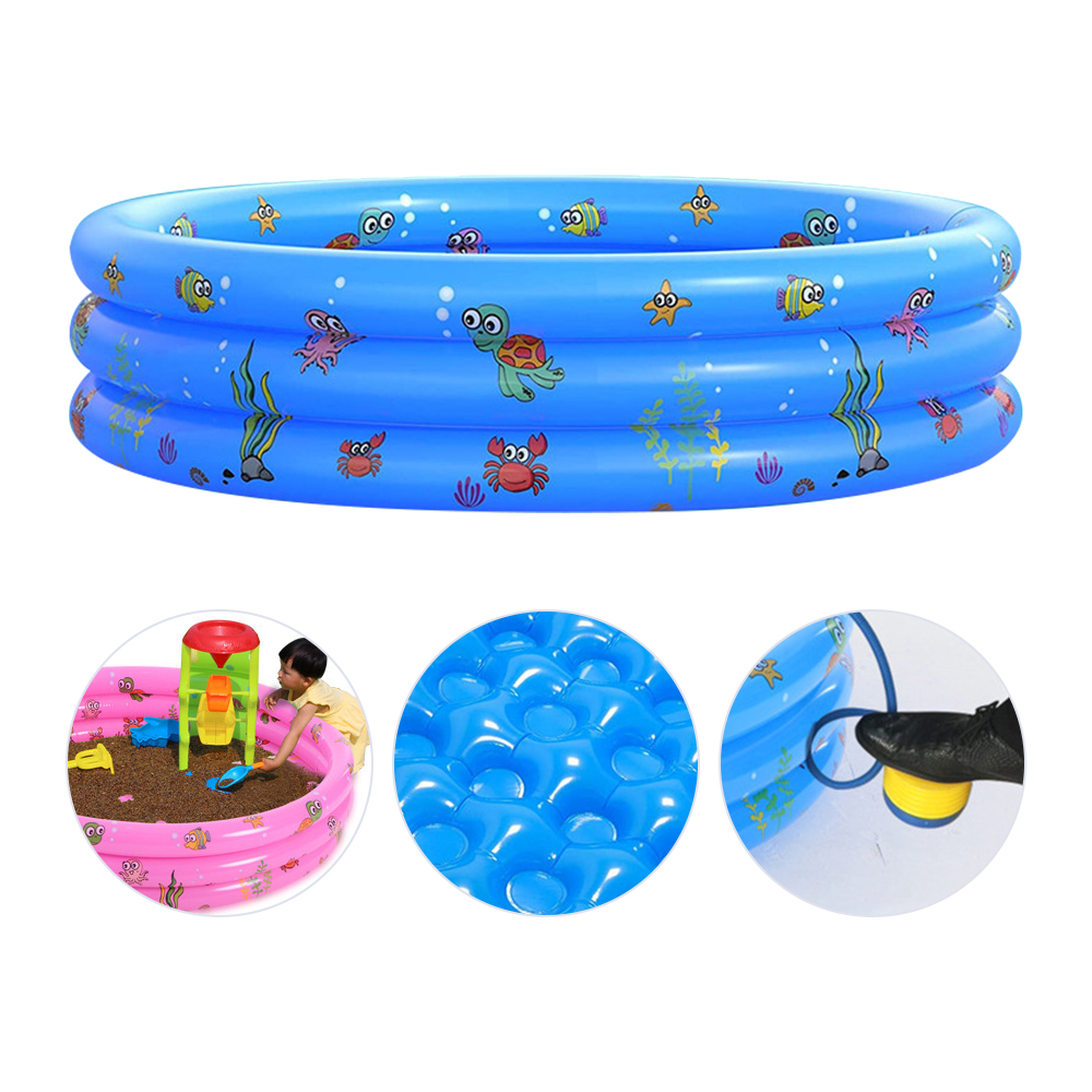 兒童充氣游泳池+採壓式打氣筒(三環獨立充氣.球池.80cm)