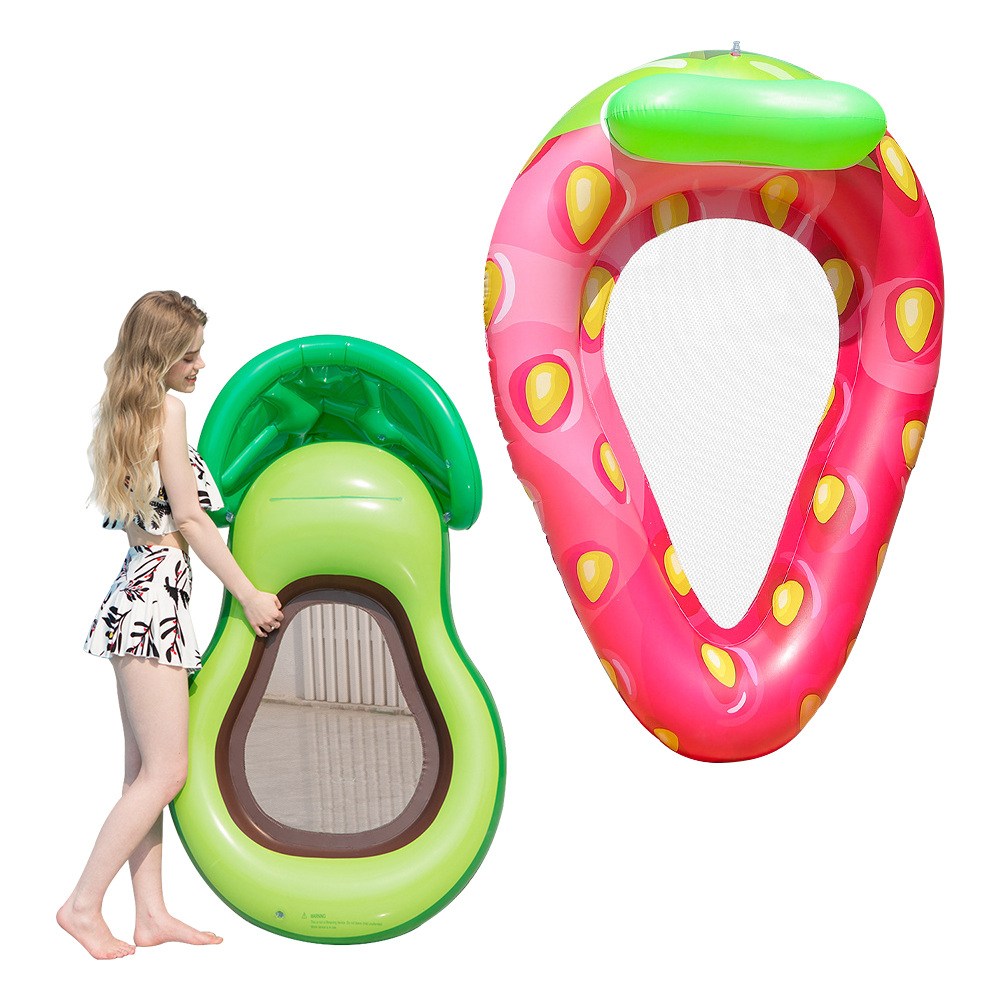 【Mesenfants】水上漂流床 水果造型網格浮床浮排 充氣水上戲水玩具(贈打氣筒)