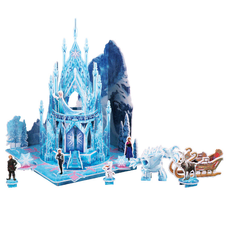冰雪奇緣艾莎安娜公主立體城堡場景拼圖玩具 621069(平輸品)【小品館】