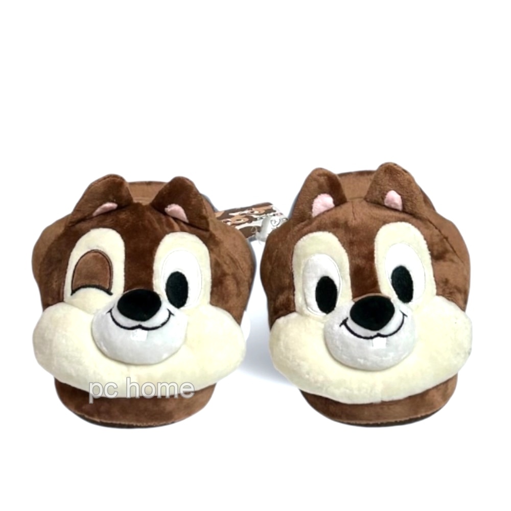 Disney【瞇眼奇奇】絨毛室內拖鞋-25CM