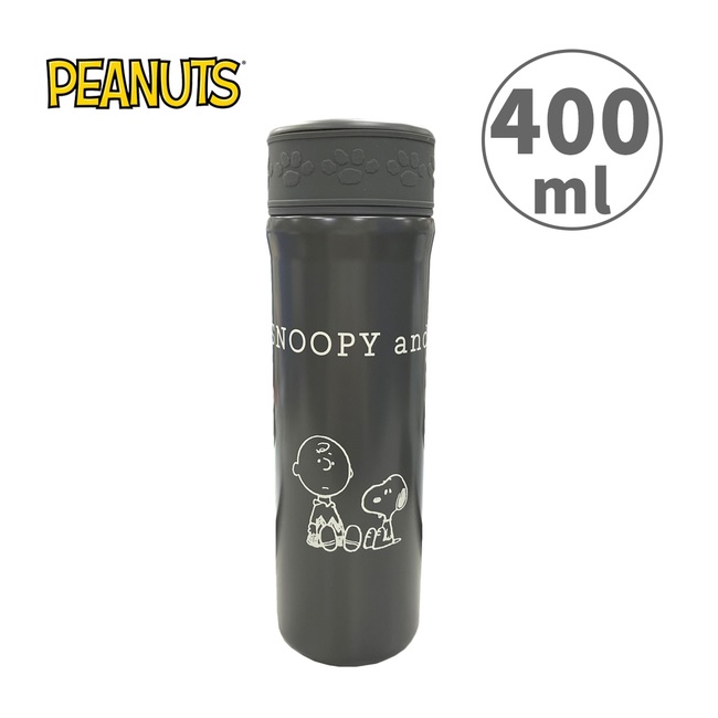 【日本正版】史努比 不鏽鋼保溫瓶 400ml 隨身瓶 保冷瓶 水壺 Snoopy PEANUTS - 082618
